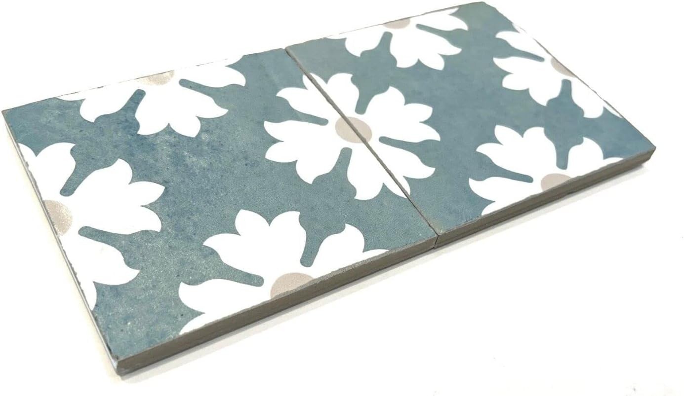 4.5x4.5 Mallorca Collection Turquoise Pattern 1 Porcelain Floor Wall Pool Tile gallery