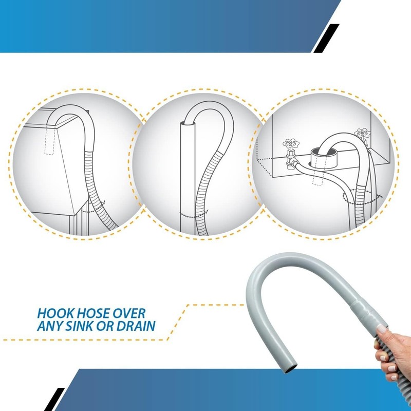 Replacement Washing Machine Flexible Drain Hose (6 feet) - Long Hook gallery
