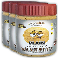 Crazy Go Nuts Walnut Butter Plain with Sea Salt – Walnut Spread, Keto, Vegan, Lo