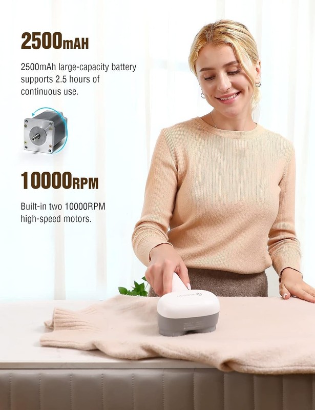 Compact Electric Fabric Shaver - Gentle & Durable Lint Remover, 2500mAh Battery gallery