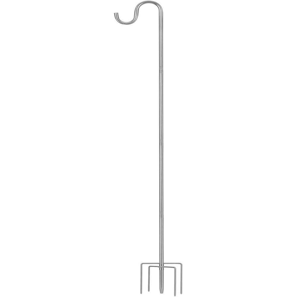 78 In. Stainless Steel Shepherds Hook for Outdoor with 5 Prongs Base for Hanging gallery