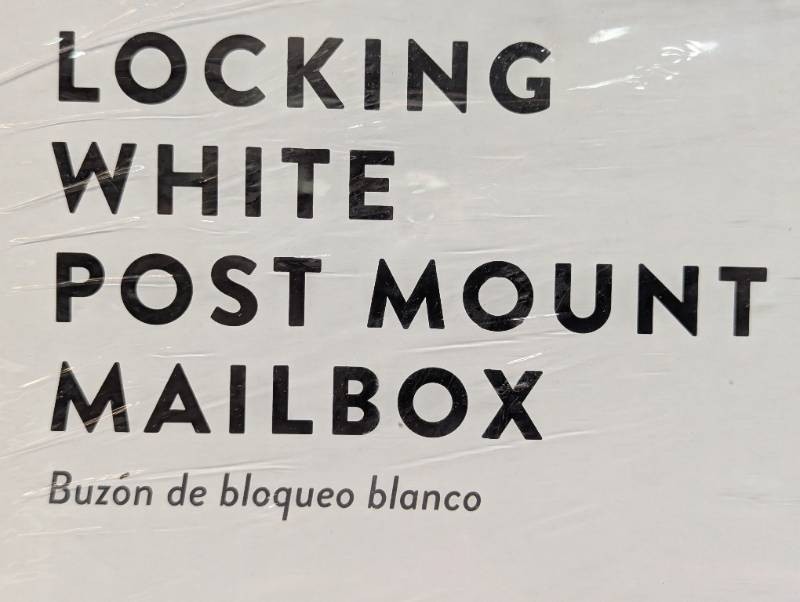 Architectural Mailboxes Large White Locking Mailbox 2 Keys, Flag, Post Mount gallery