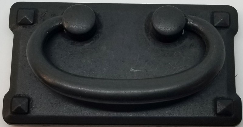 DISTRESSED BLACK DOUBLE Horizontal Mission Style Drawer Pull patina rustic antiq gallery