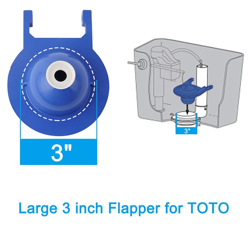 2 Pack 3 Inch Toilet Flapper Replacement Fit For TOTO flapper Model THU140S Blue gallery