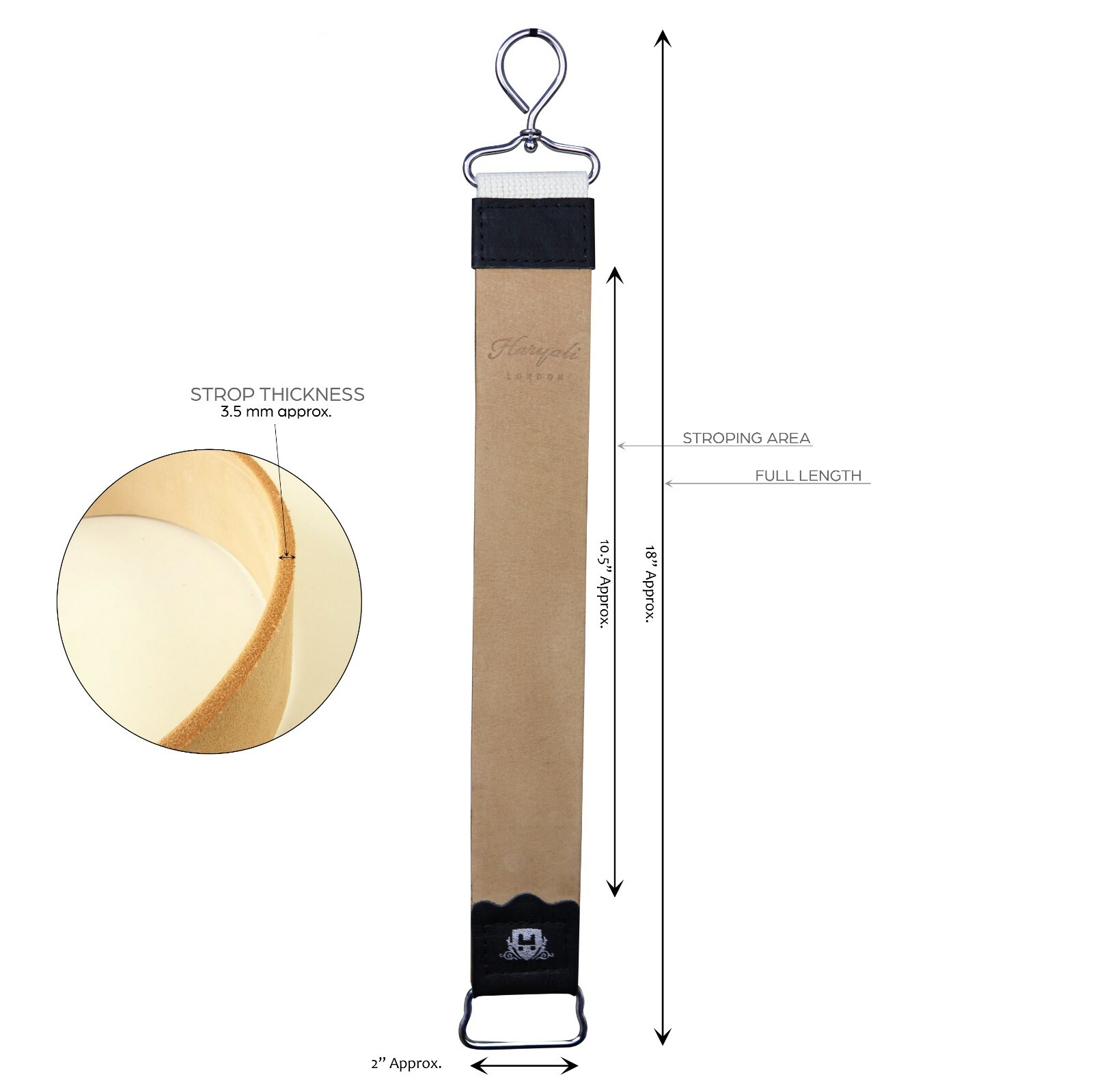 Leather Strop Honing Sharpening Strop Knives Chisel Tools 10" x 2.0" Double-Side gallery