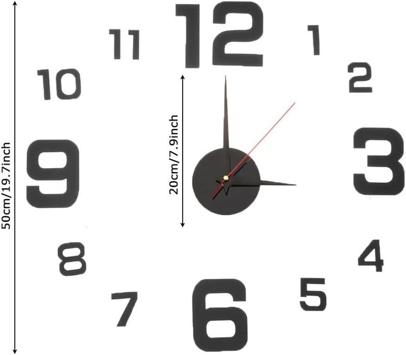 3D DIY Wall Clock, Frameless Silent Wall Clocks Large Decor Sticker for Home ... gallery