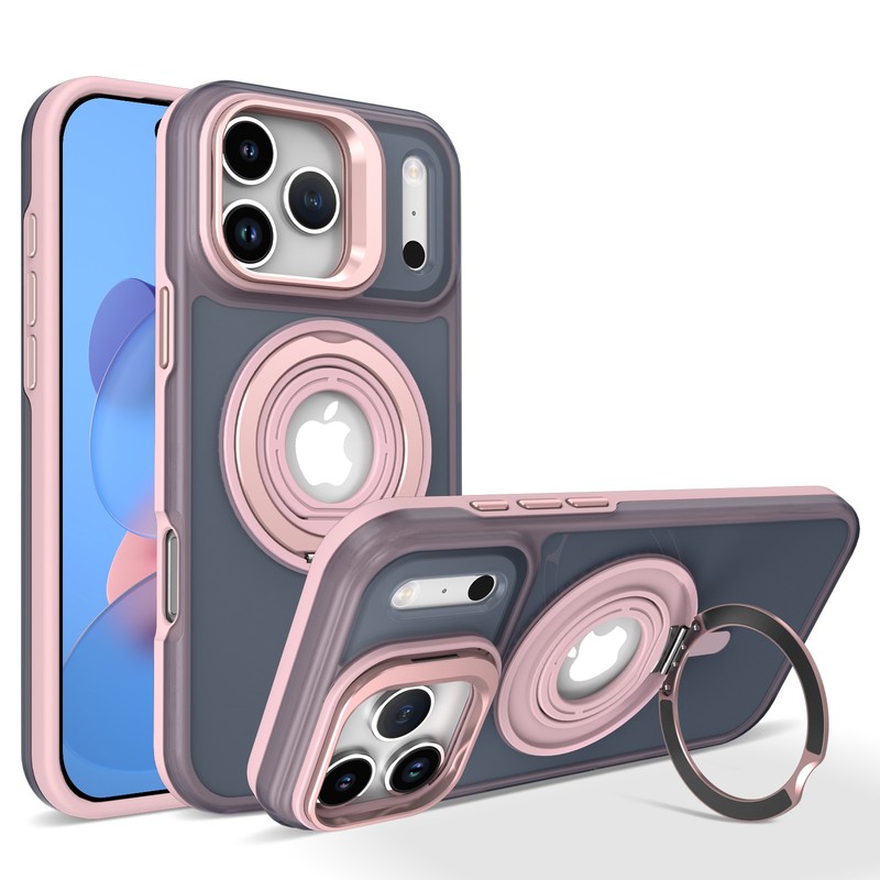 For iPhone 17 Pro Max 16 15 14 13 Magnetic Silicone Grip Ring Camera Stand Case gallery