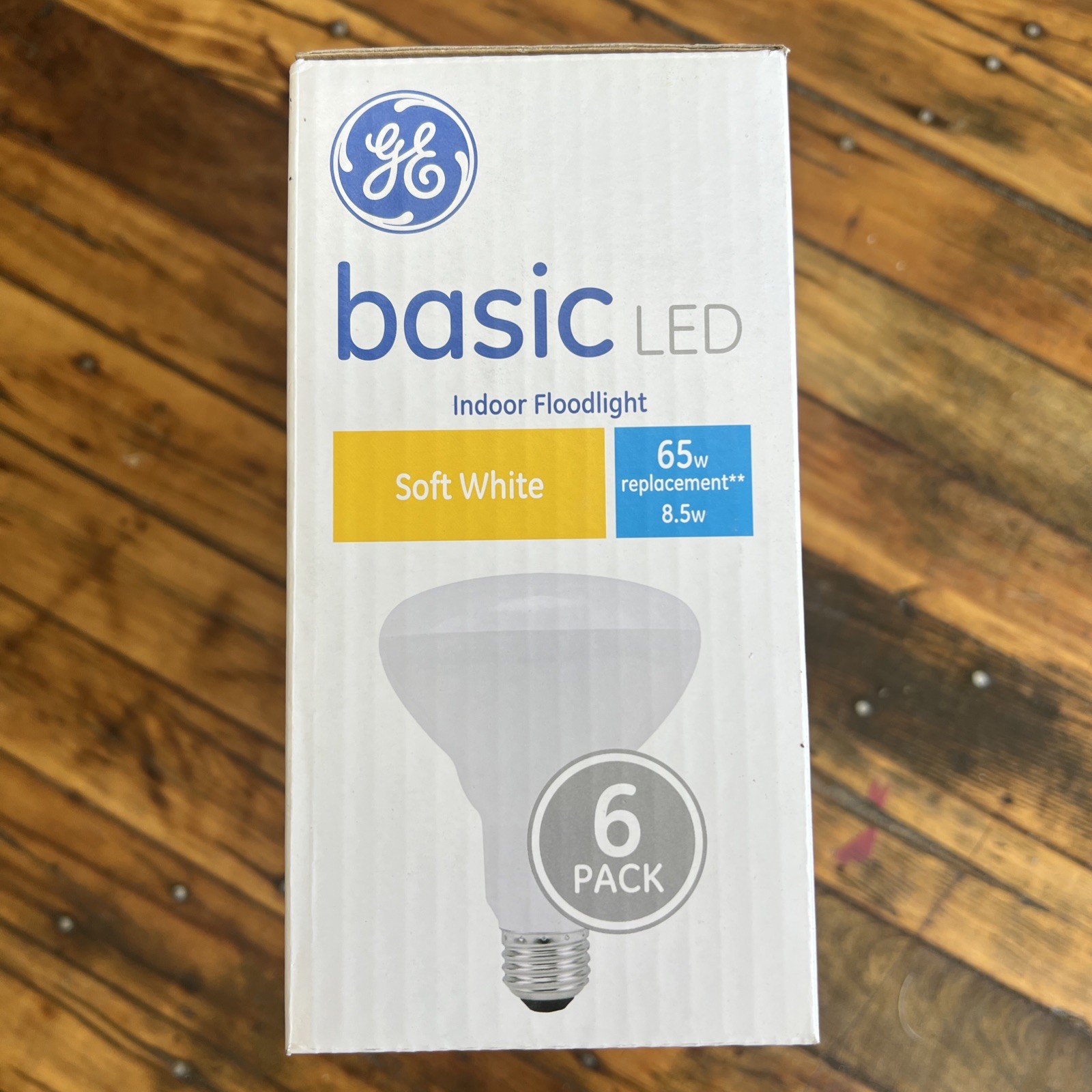 GE Relax LED HD BR30 65/8 Watt Soft White Dimmable 6 Pack all bulbs new in box gallery