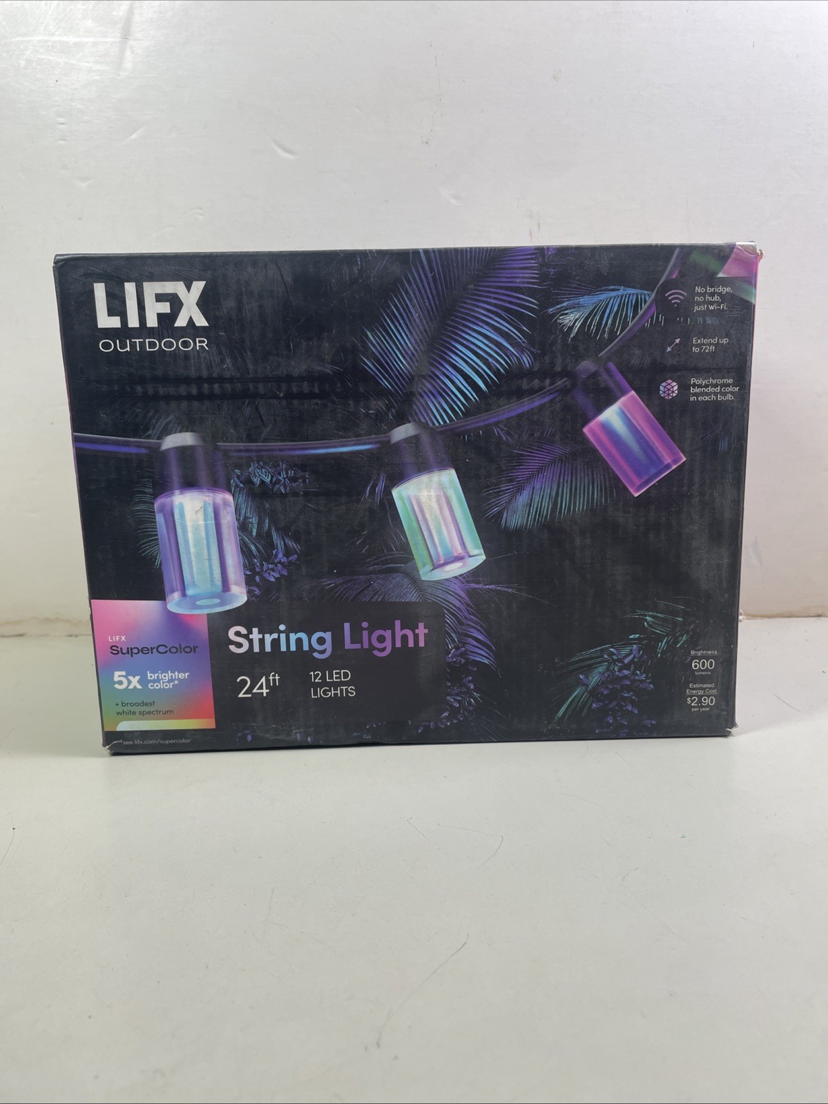 LIFX 12-Light 24 ft. Outdoor Plug-In RGB Integrated LED Smart Wi-Fi String Light gallery