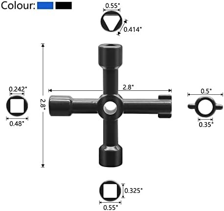 3 Pcs 4-Way Multi-Functional Utilities Key, Plumbing Key, Triangle Square Wrench gallery