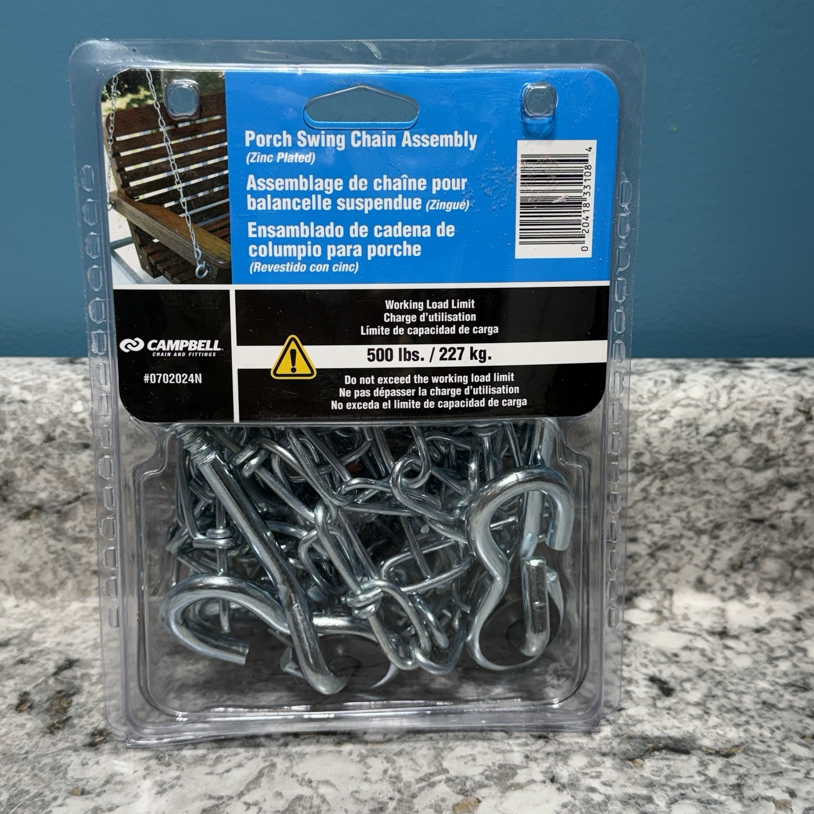 Porch Swing Hanging Chain Kit Assembly Ceiling Hooks 500 LB Max Load gallery