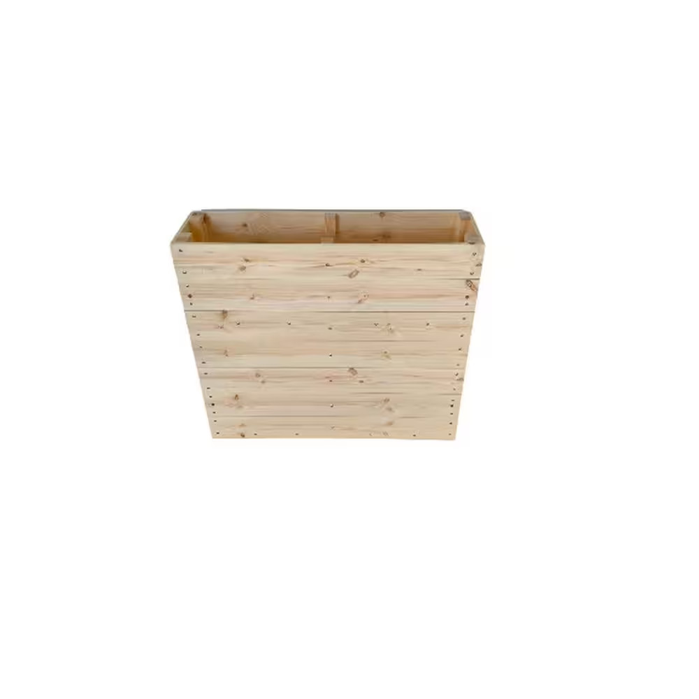32 In. X 28 In. X 8 In. Solid Wood Mobile Planter Barrier in Unfinished Wood Col gallery