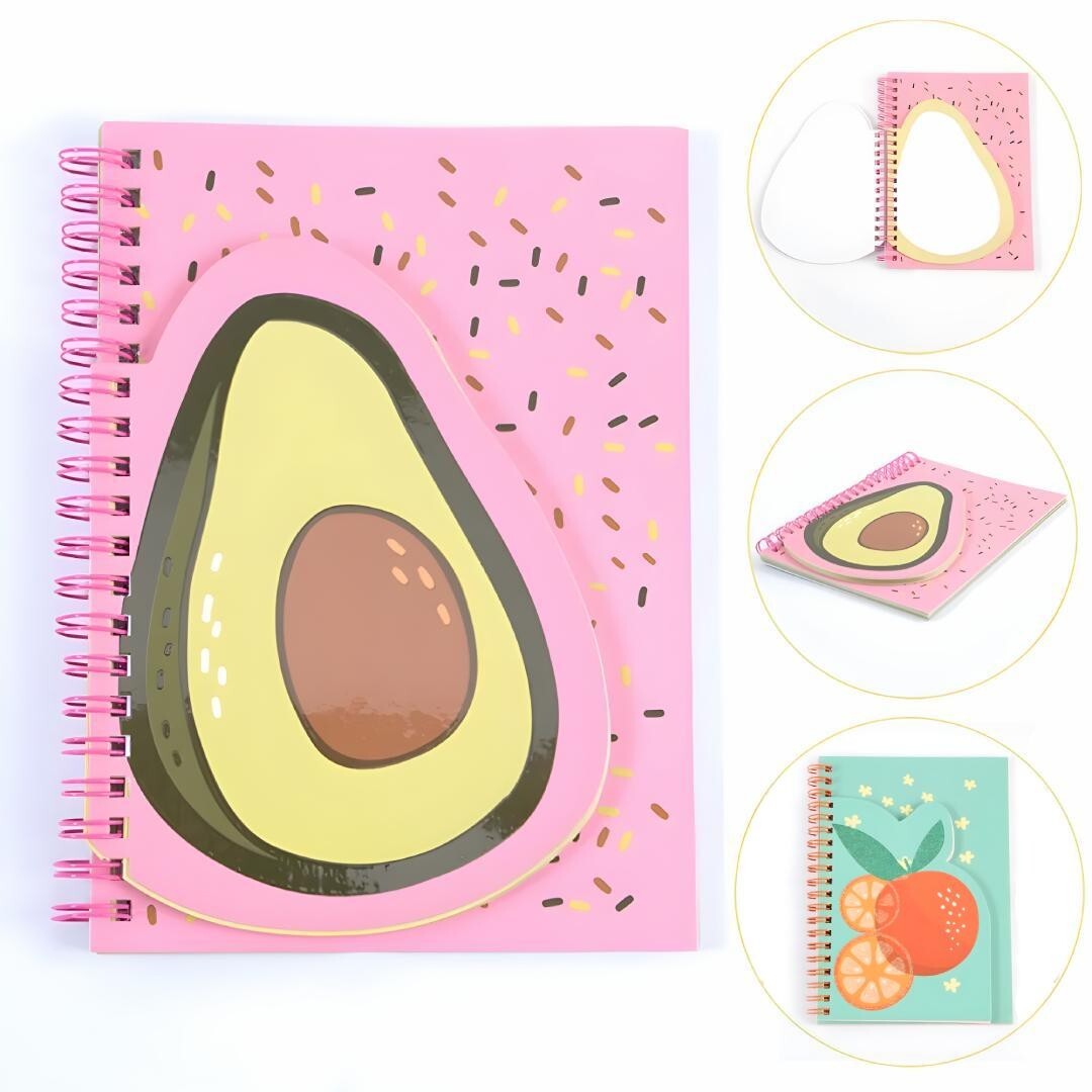 Cute Fruit Spiral Bound Notebook Workbook Lined Page with Flaps B6 Planner Diary gallery