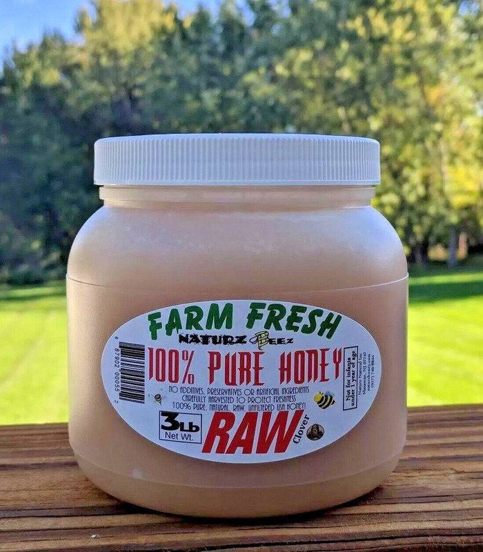 RAW HONEY CLOVER (2 Jars = 6Lbs) 3 LBS Ea 100% PURE RAW gallery