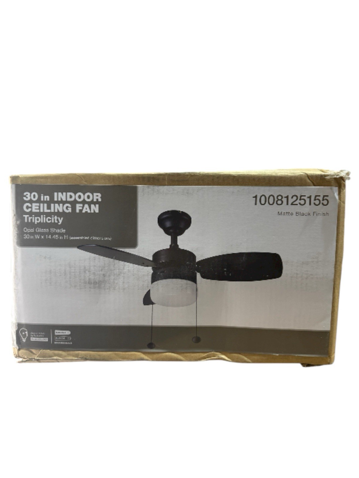 Hampton Bay Triplicity 30” Ceiling Fan Blades Set Part E DB30TMB-LP (3 pcs) gallery