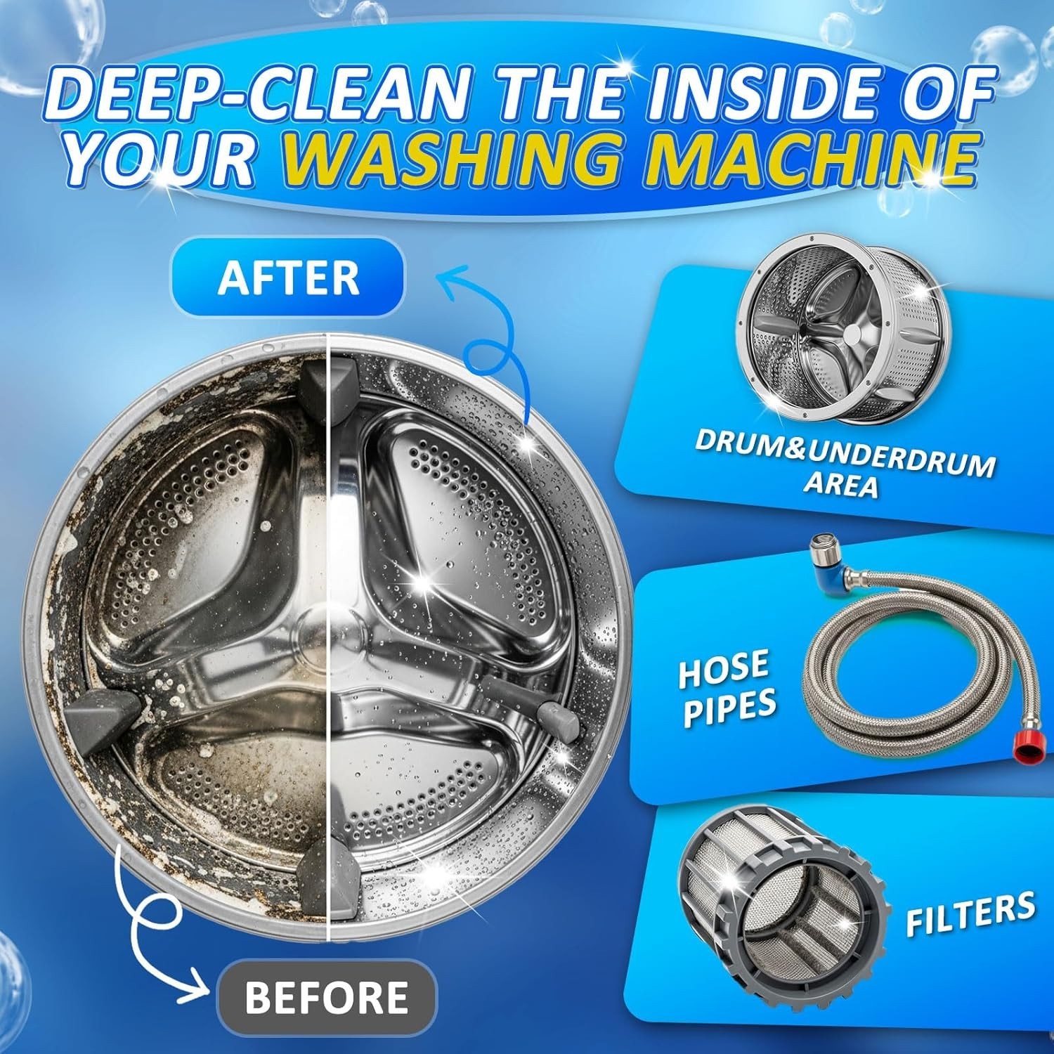 Uproot Clean Washing Machine Cleaner Tablets - 24 Pack for a 12 Month Supply. Fo gallery
