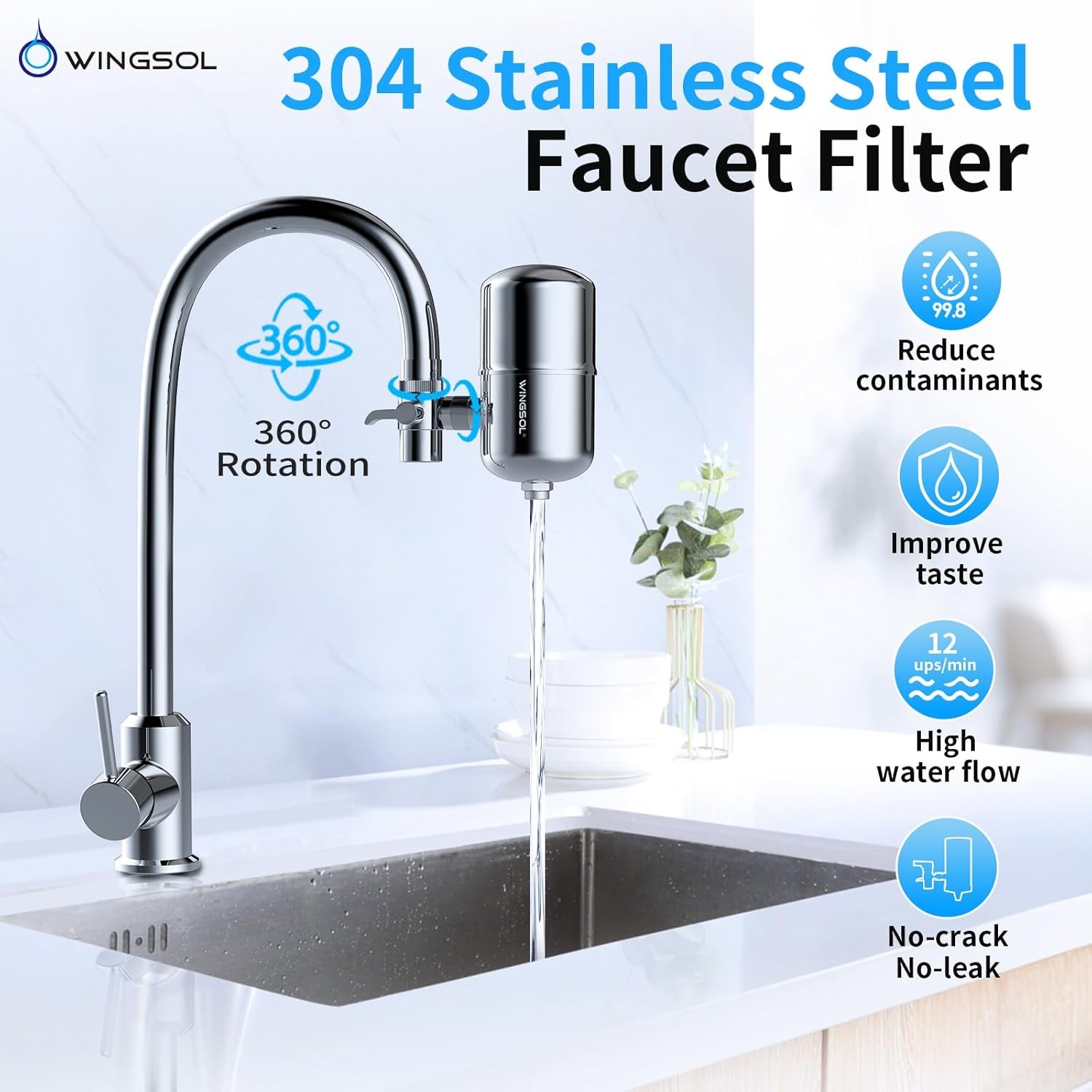 Lead, Chlorine & Microplastics, 350 Gallons Long-Lasting for Kitchen & Bathroom gallery