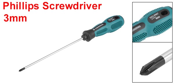 #0 Phillips Screwdriver 5 Inch Round Shaft Non Slip Comfortable Handle Green gallery