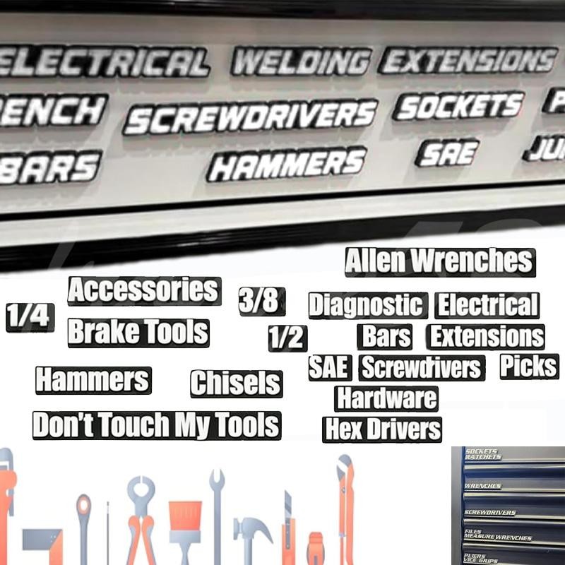 Magnetic Tool Box Labels – 35PCS/Set Drawer Organizer Magnets gallery