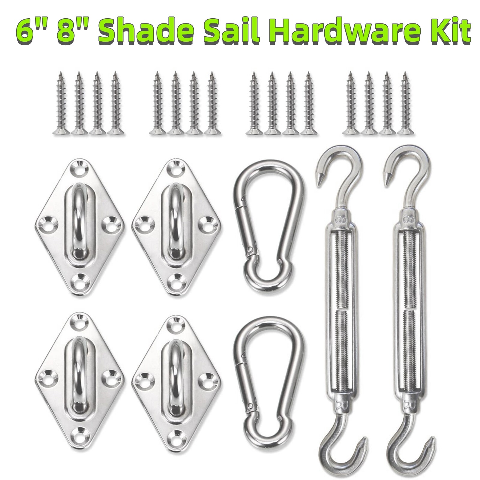 Triangle Rectangle Sun Shade Sail Stainless Steel Hardware Installation Kit Tool gallery