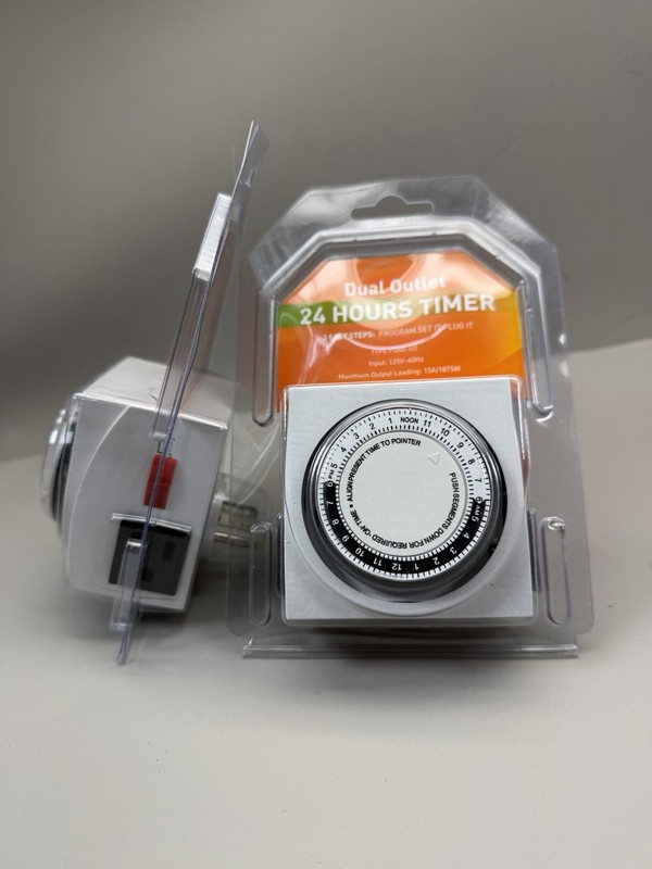 Grow Trees Dual Outlet Timer FD60-U2 24 Hours Wall Plug-In White 1875W 125V gallery