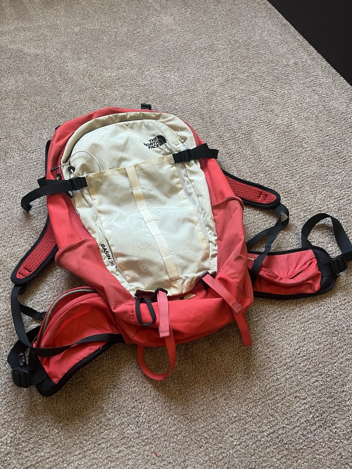 North Face Basin 36 Red & White Hiking Backpac 3