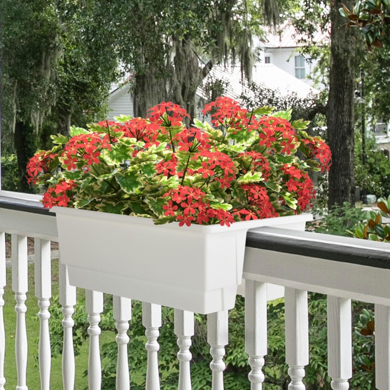 Railing Planter Box 2-Pack - 20.75-Inch Flower Boxes with Removable Drainage gallery
