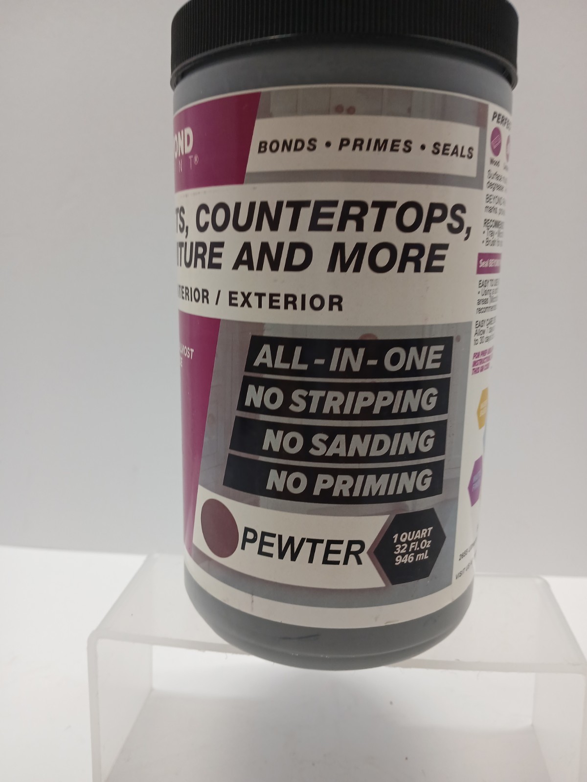 Beyond Paint All-in-One Refinishing Paint 32 Fl Oz (Pack of 1) Pewter Sealed gallery