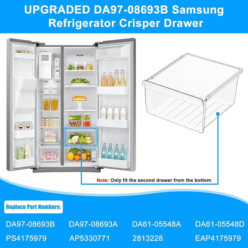 Samsung Refrigerator Crisper Drawer Replacement DA97-08693B - Compatible Parts gallery