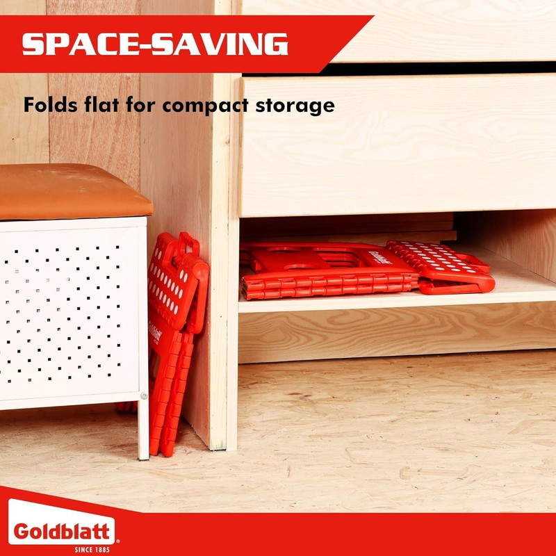 Goldblatt 2PC 12.5" Folding Step Stool Heavy-Duty Plastic Portable Stool 300 lbs gallery