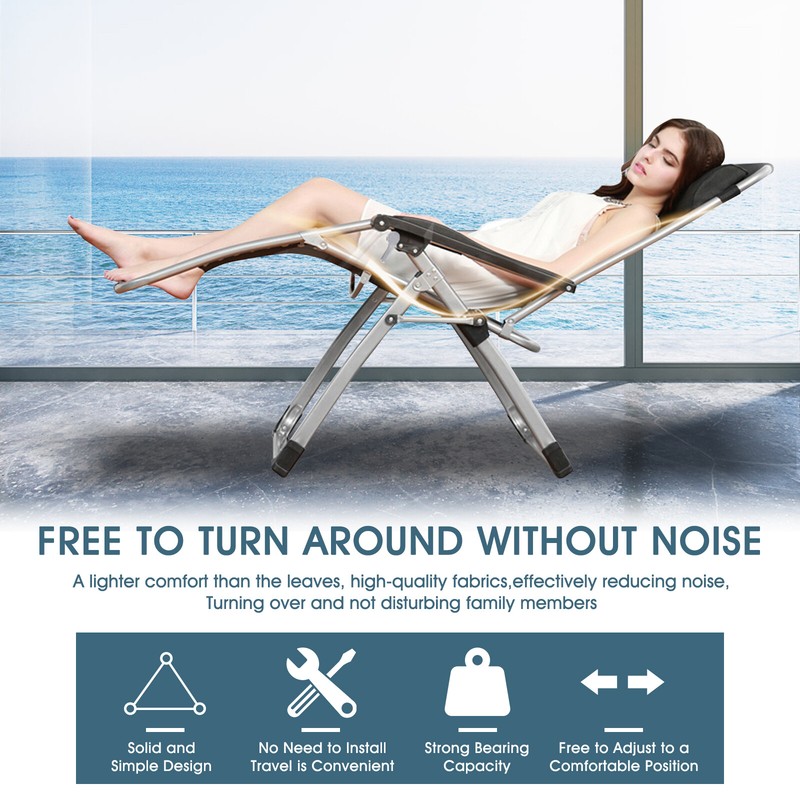 NAIZEA Outdoor Zero Gravity Chair Set Adjustable & Folding Patio Reclining Chair gallery
