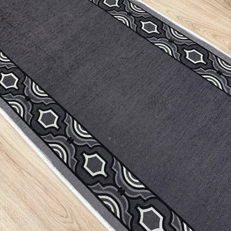 Custom Size Rubber Collection Trellis Design Grey Non Slip Washable Runner Rug gallery
