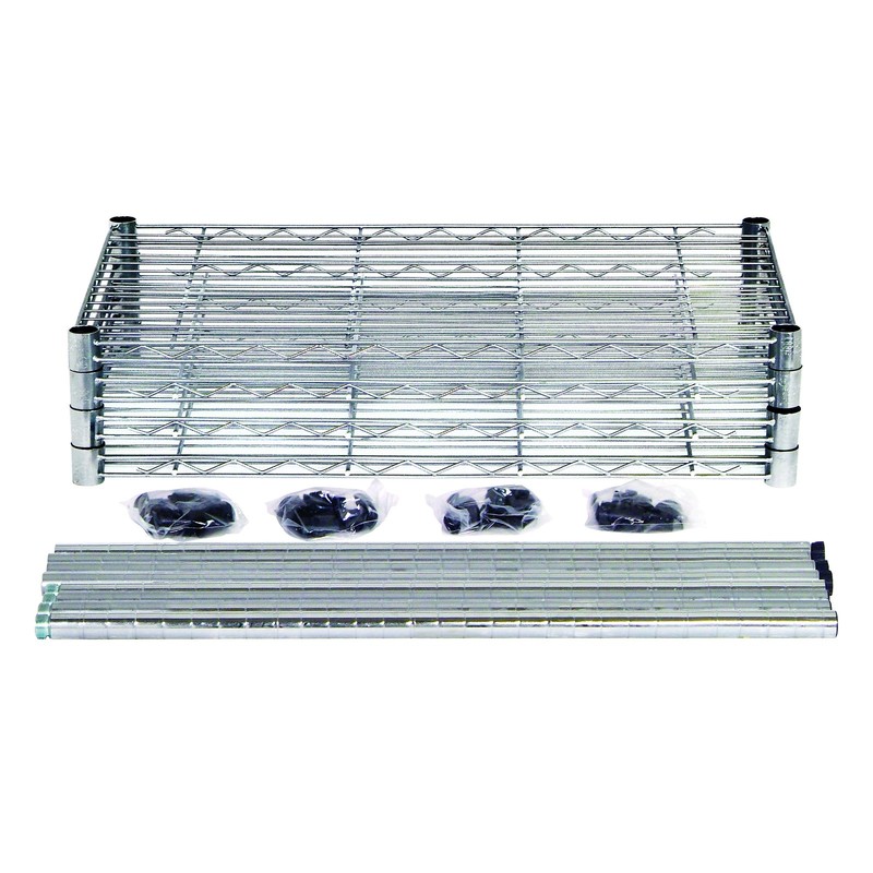 Quantum Storage, Chrome Consumer Grade 4-tier Wire Shelving Unit, Height 72 in, gallery
