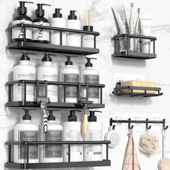 Shower Caddy Adhesive Rustproof Organizer With Soap Holder Shelves 6 Pack