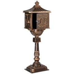 Large Post Mailbox with Post & Baffle Door, Heavy Duty Mail Box Cast Aluminum