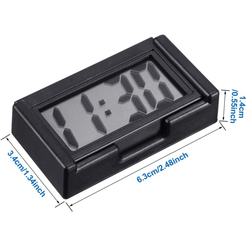 3PCS Small Digital Clock Mini Adhesive Stick On For Car Home Office Use New Set gallery