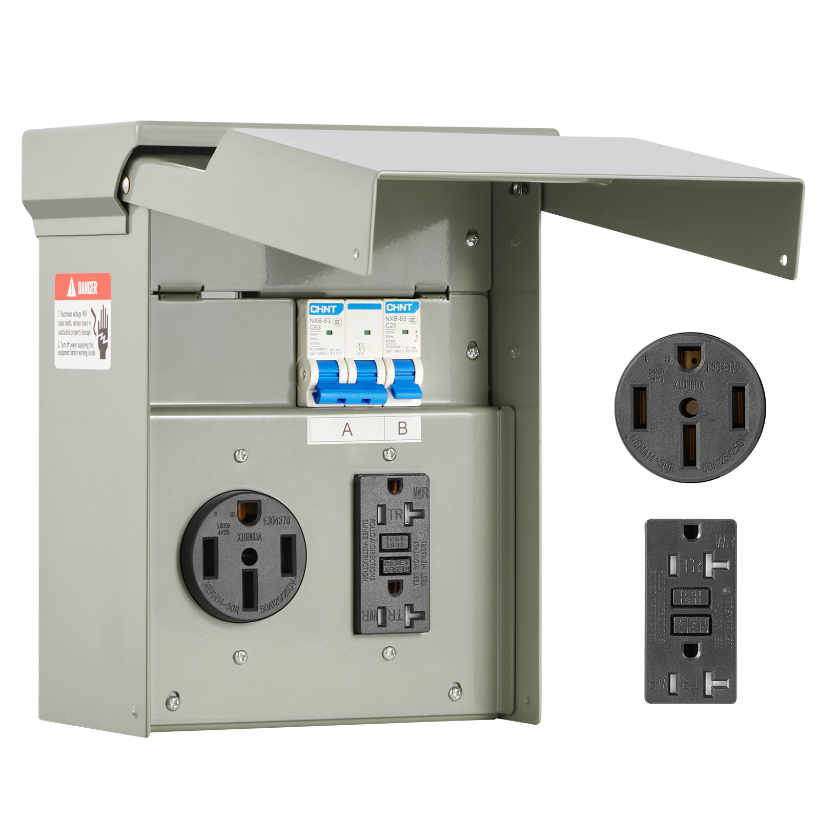 Temporary Power Outlet Panel RV Electrical Panel 20 50 Amp RV Outlet Box gallery