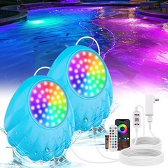 2Pack LED Pool Lights for Above Ground Pool with APP & Remote Control 33ft Cord