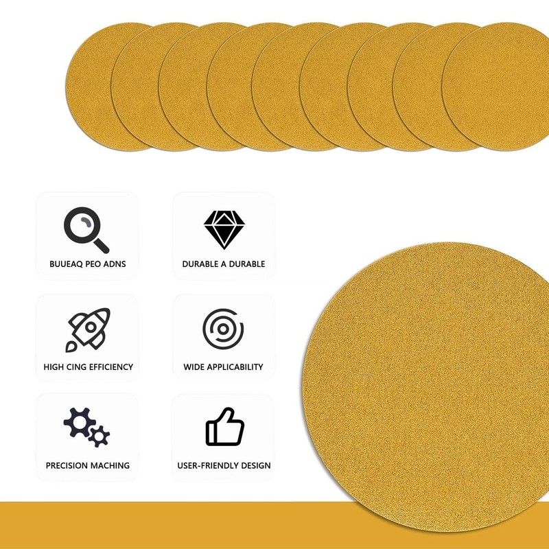 6" Inch DA Sanding Disc, Hook Loop Sandpaper 60-800 Grit 10/30/50/100Pcs gallery