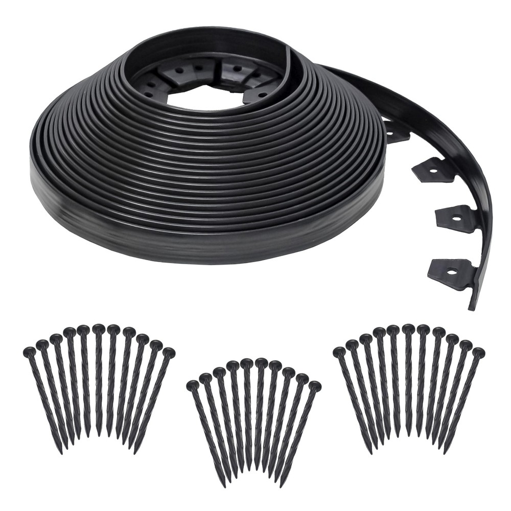 EasyFlex No-Dig Landscape Edging Kit - 100 ft., Black 100 ft traditional
