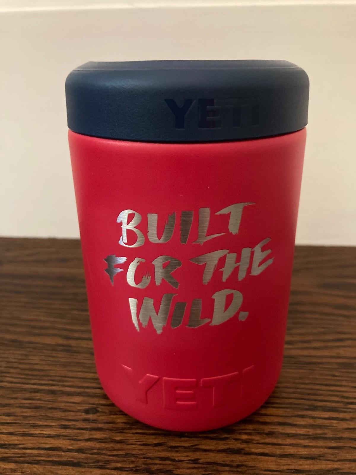 YETI Rambler 12 Oz Can Colster LIMITED EDITION Red Navy Badge BUILT FOR THE WILD gallery