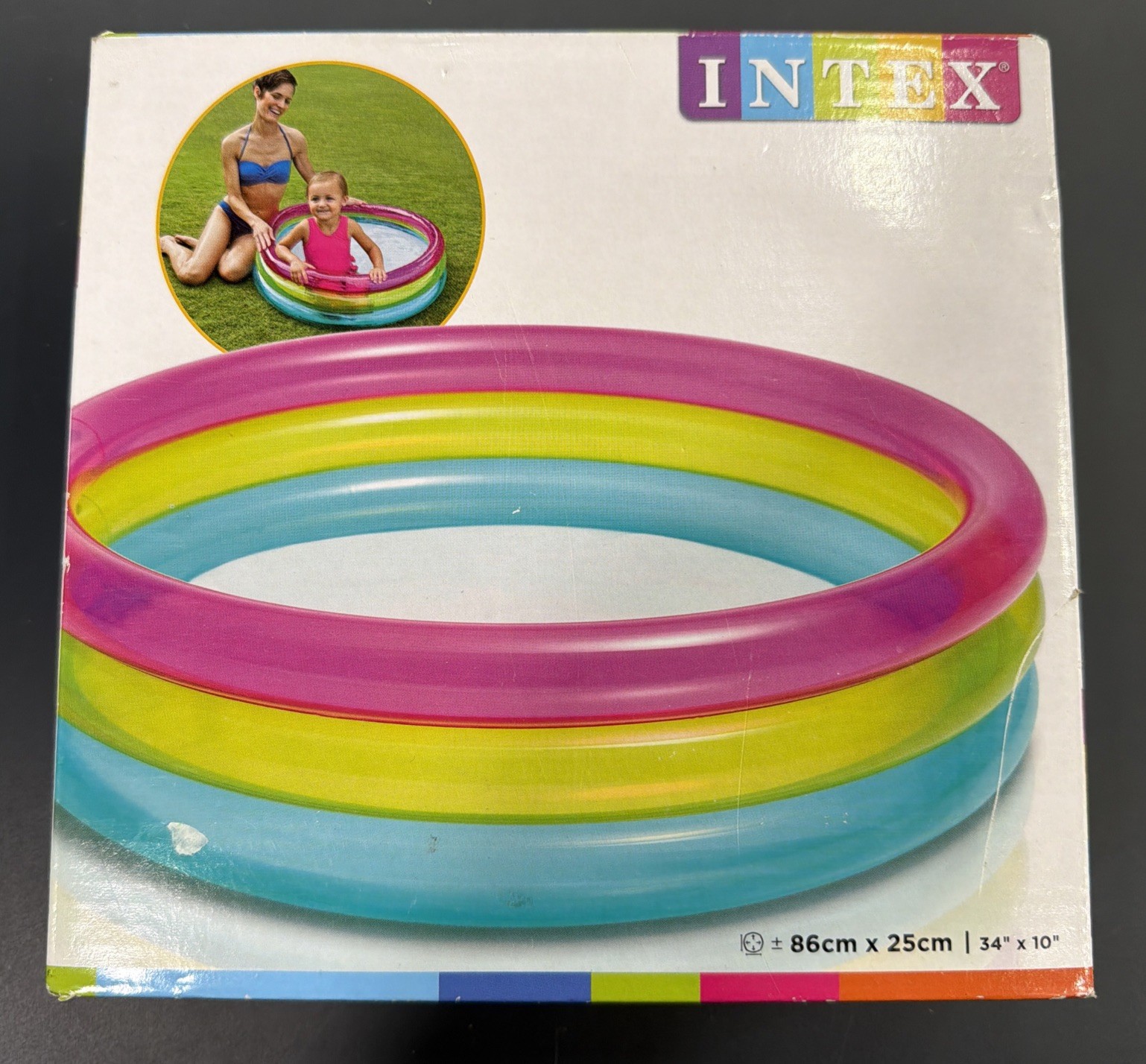 Intex Rainbow Baby Pool (34in x 10in) NIB gallery