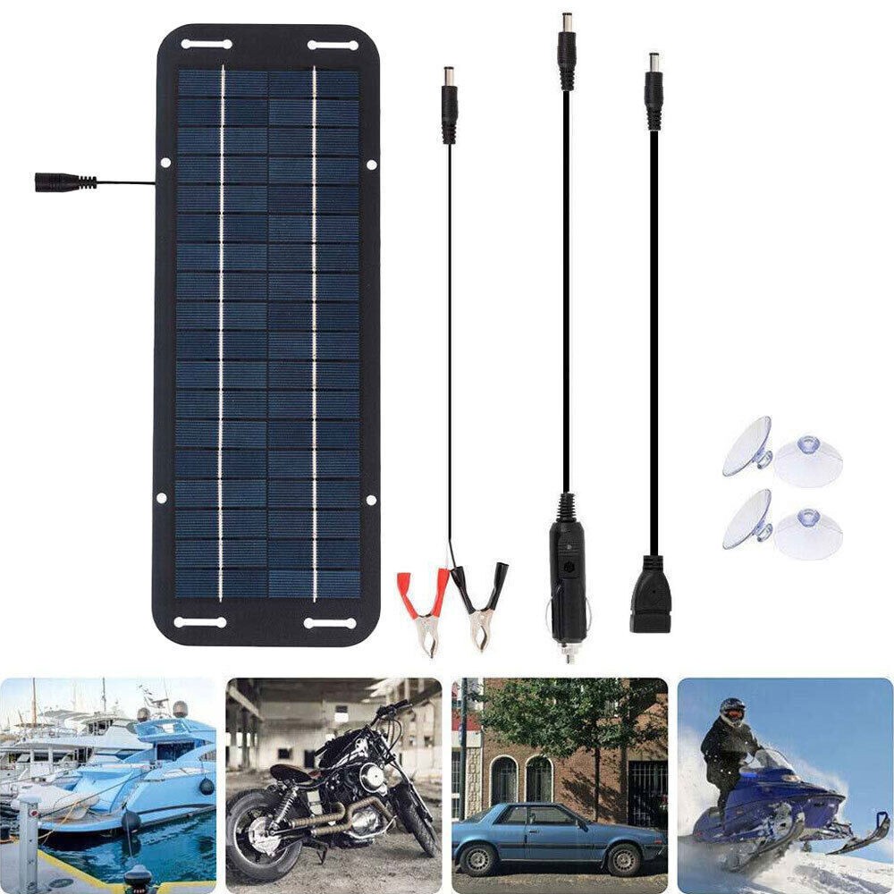30W Solar Panel 12V Trickle Charger Battery Charger Kit Maintainer Boat Car RV gallery