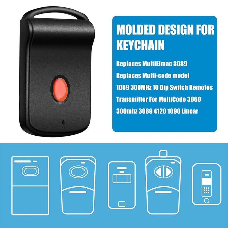 For 3089 Multi-Code Multicode 308911 Linear MCS308911 300mhz Remote Black gallery