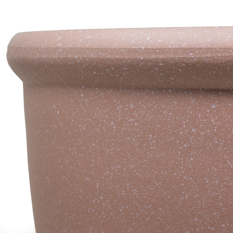 Garden Elements TerraStone Classic Smooth Round Planter, Terracotta, 14in gallery