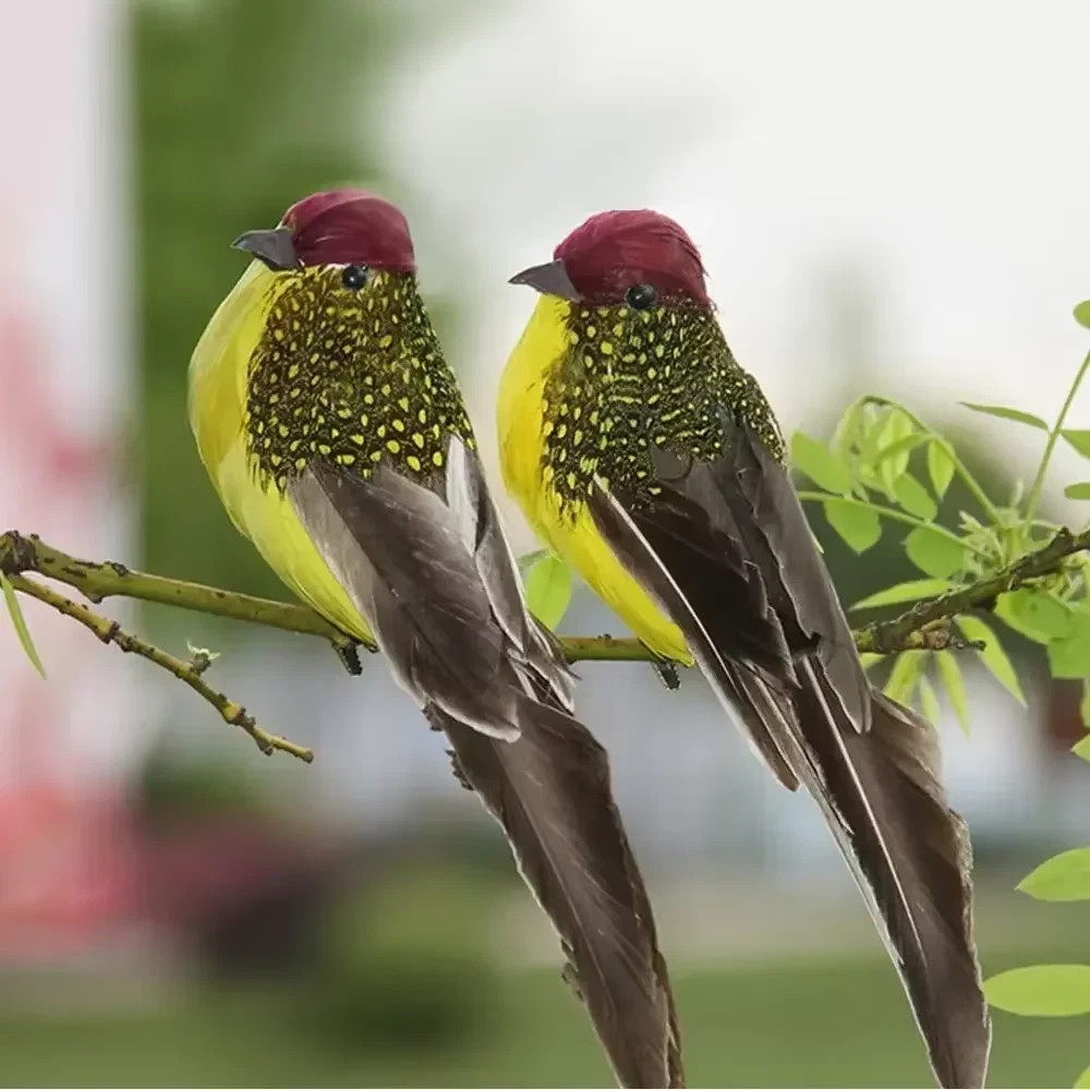 New 2Pcs Artificial Birds Lifelike Parrot Model Garden Lawn Yard Ornaments Lands gallery