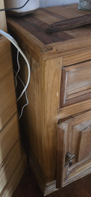 Antique Solid Pine Wood Drawer Cabinet Nightstand Mexican furniture 85340 gallery