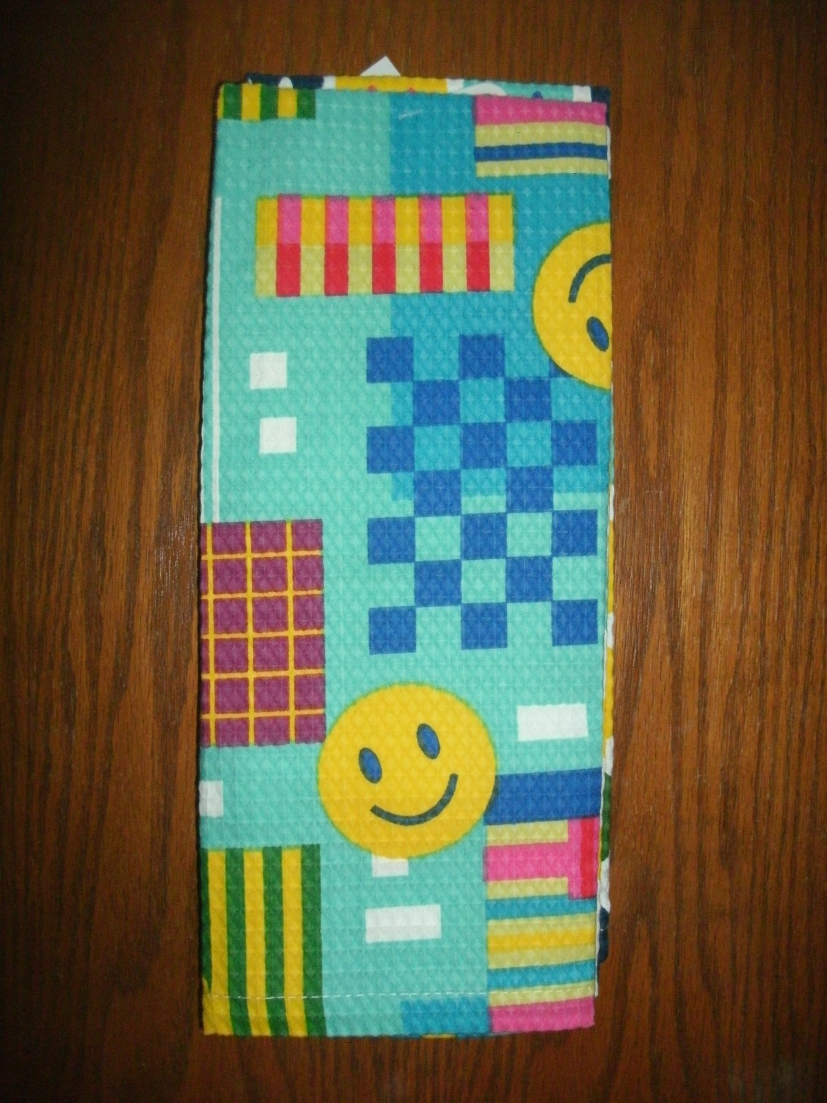 NEW Smiley Faces Decorative Kitchen Towels 15x25 in. Set of 2 waffle weave gallery