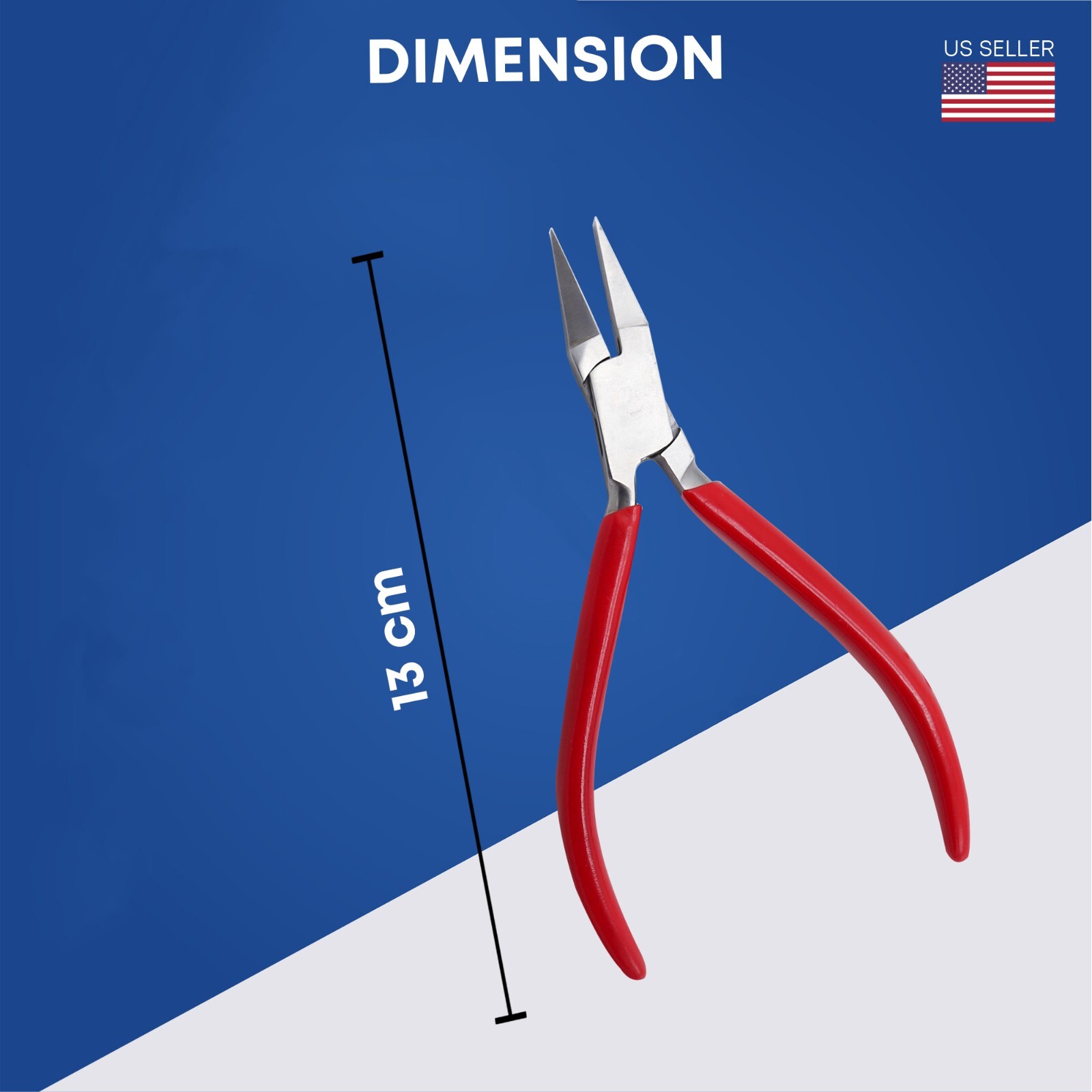Flat Nose Plier Smooth Precision Tips Red Handle 13cm - German Stainless Steel gallery