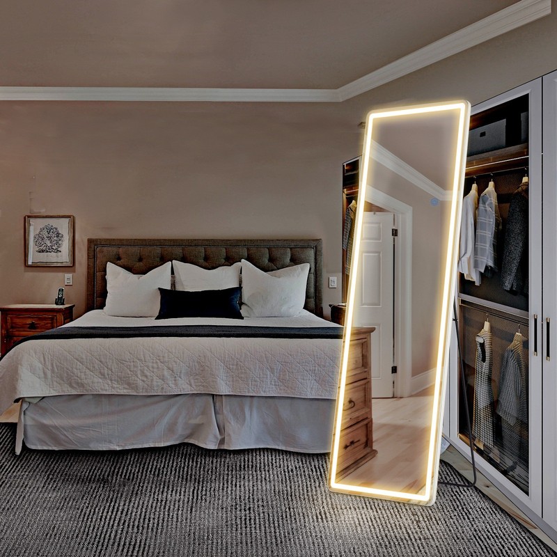 Curved/rectangular LED full-length mirror Floor-length full-length mirror gallery